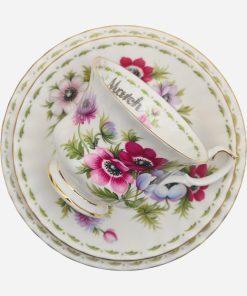Alternative view of Trío de Té Royal Albert Flower of The Month Anemones 1970