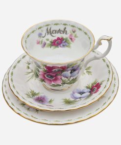 Trío de Té Royal Albert Flower of The Month Anemones 1970